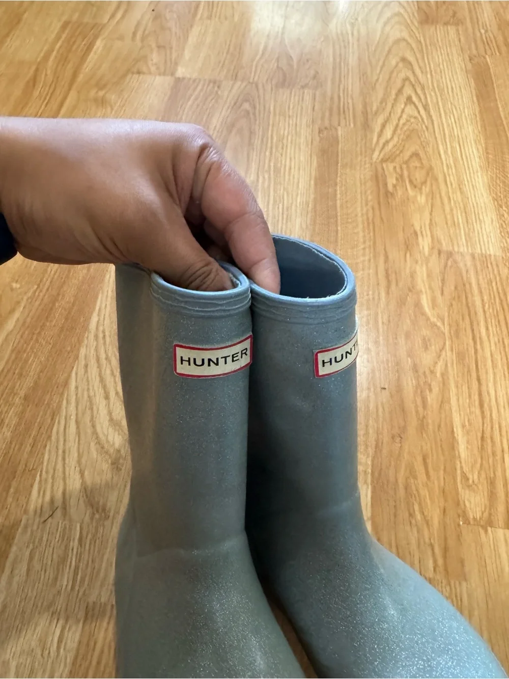 Hunter Kids Sparkle Light Blue Rain Boots